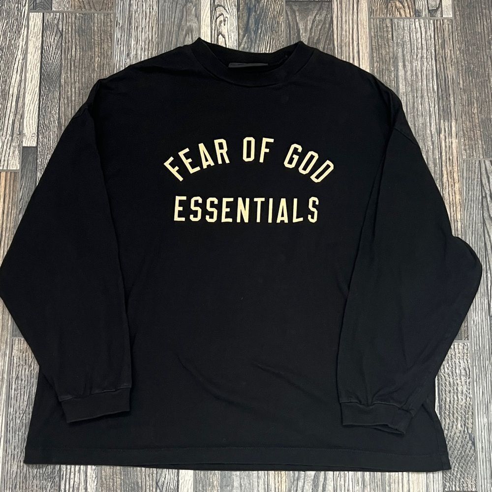 🔥🔥 ESSENTIALS FEAR OF GOD Long Sleeve Oversized Designer Tee Men Sz M (fits XL